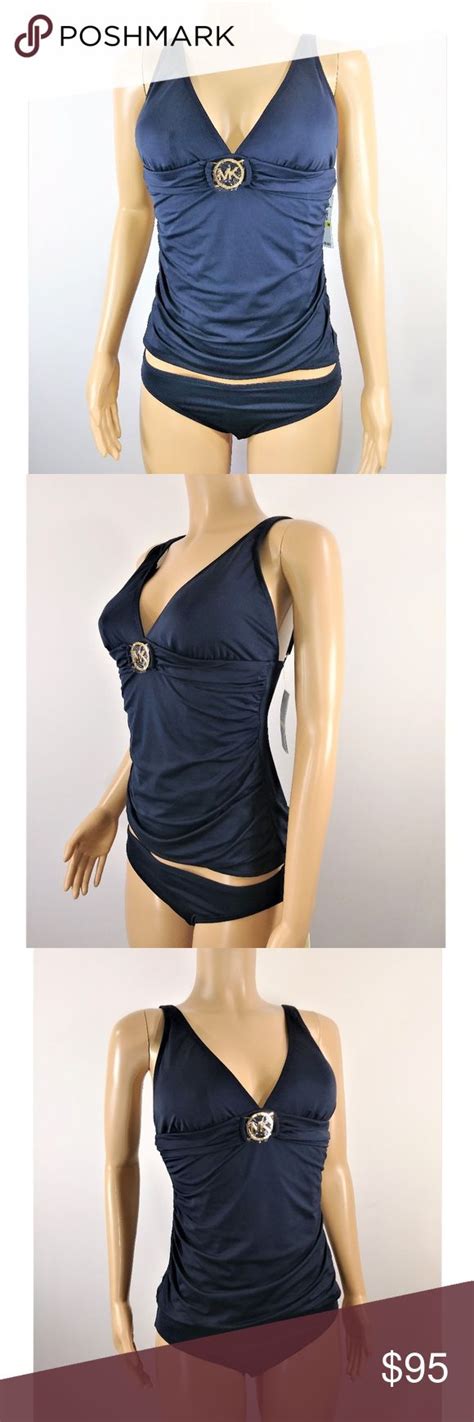 michael kors bathing suits for women navy|Michael Kors santorini swimsuit.